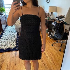 NWT Banana Republic black lace spaghetti strap cocktail dress 8
